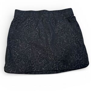 Orvis Black Floral Elastic Waistband Skort for Golf, Tennis, Running Size XL